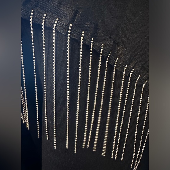 NWT VINYL ICONS BLONDIE studded Chain Fringe sweatshirt Large L - Picture 6 of 6